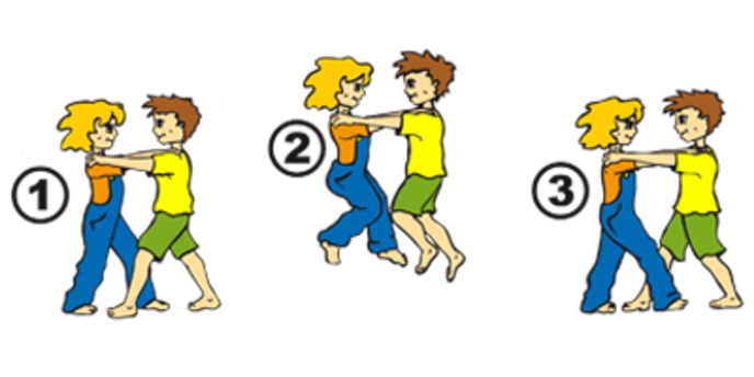 illustriertes Mädchen und Junge zeigen Übung vor