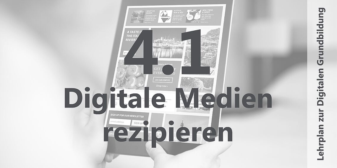 Digitale Medien rezipieren Bilder und Grafiken auf Tablet