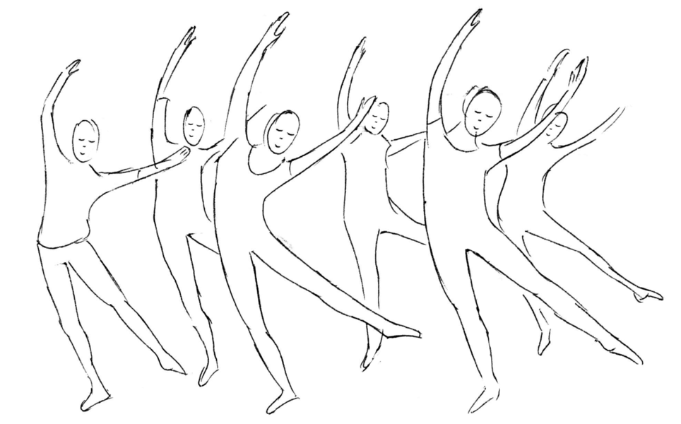 synchroner Balletttanz